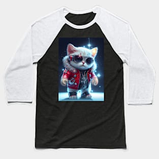 Cute Cosmic Cat - Anime Art design Baseball T-Shirt